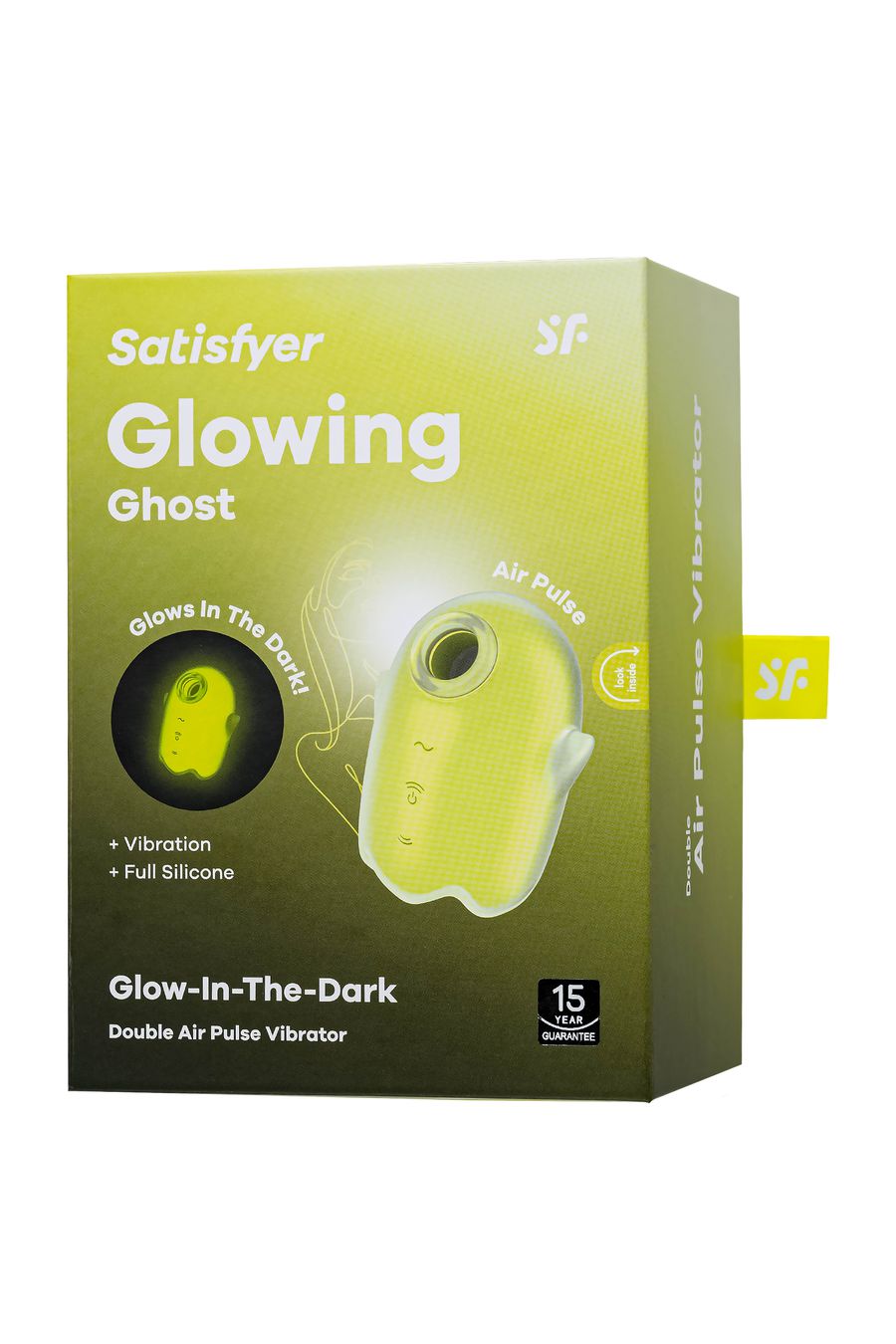 Вакуум-волновой бесконтактный стимулятор клитора Satisfyer Glowing Ghost, желтый