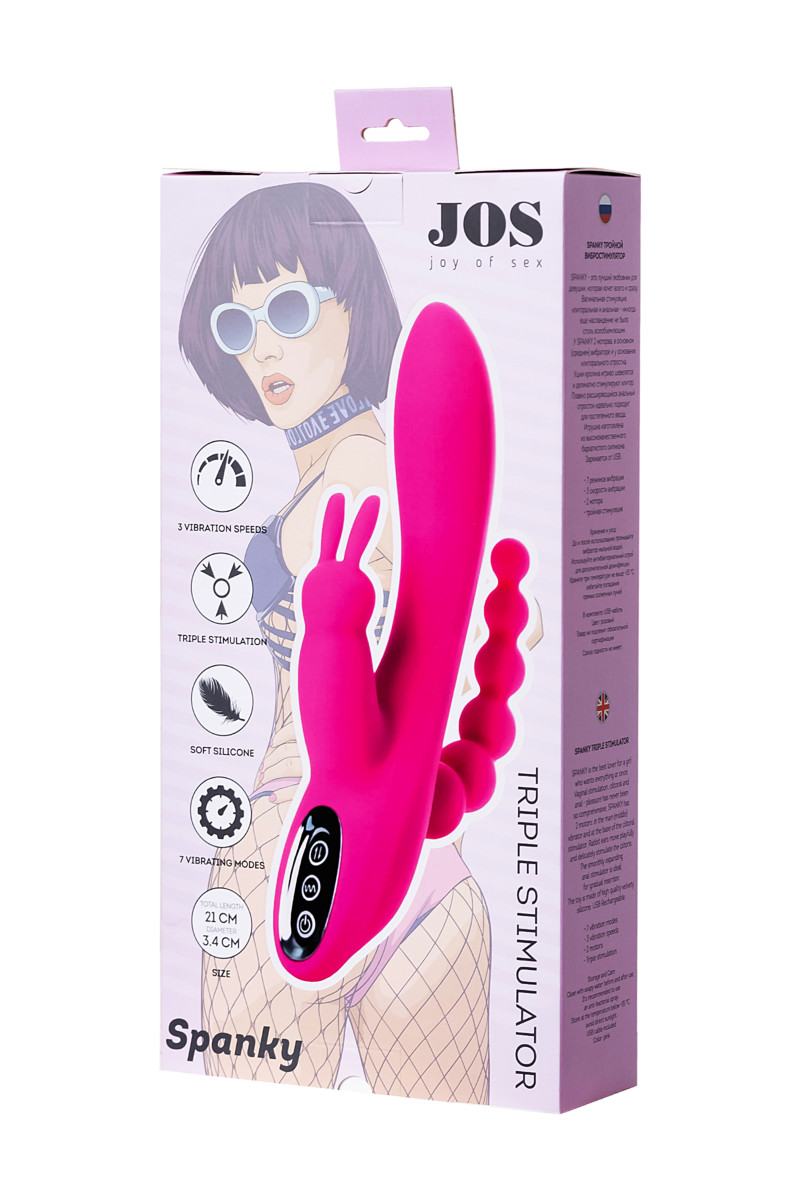 Вибростимулятор JOS SPANKY, 3в1, розовый