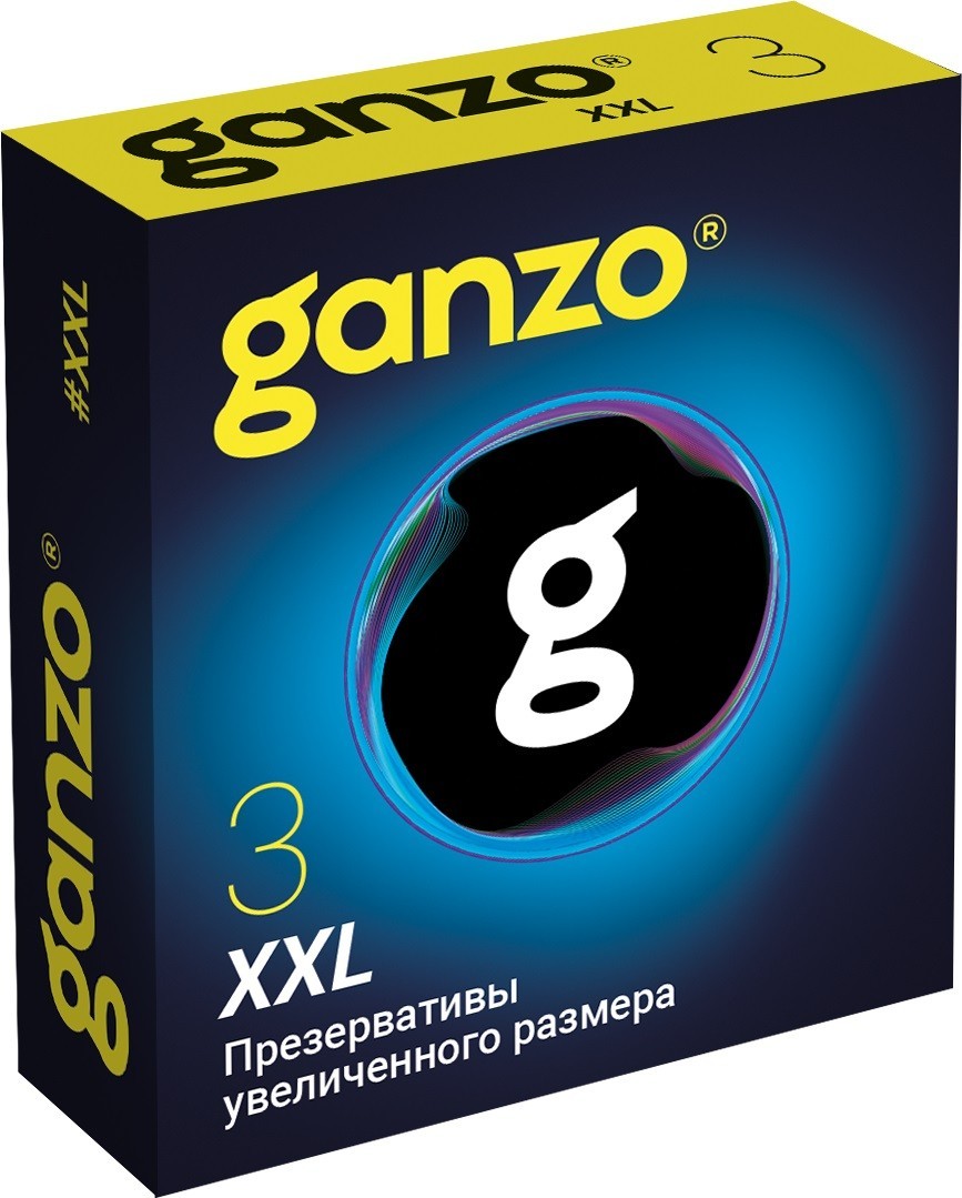 Презервативы Ganzo XXL BLACK EDITION увеличенного размера (3шт.)