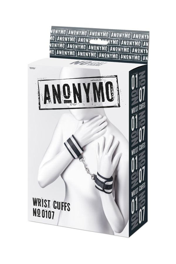 Наручники Anonymo #0107, полиэстер, серебристые