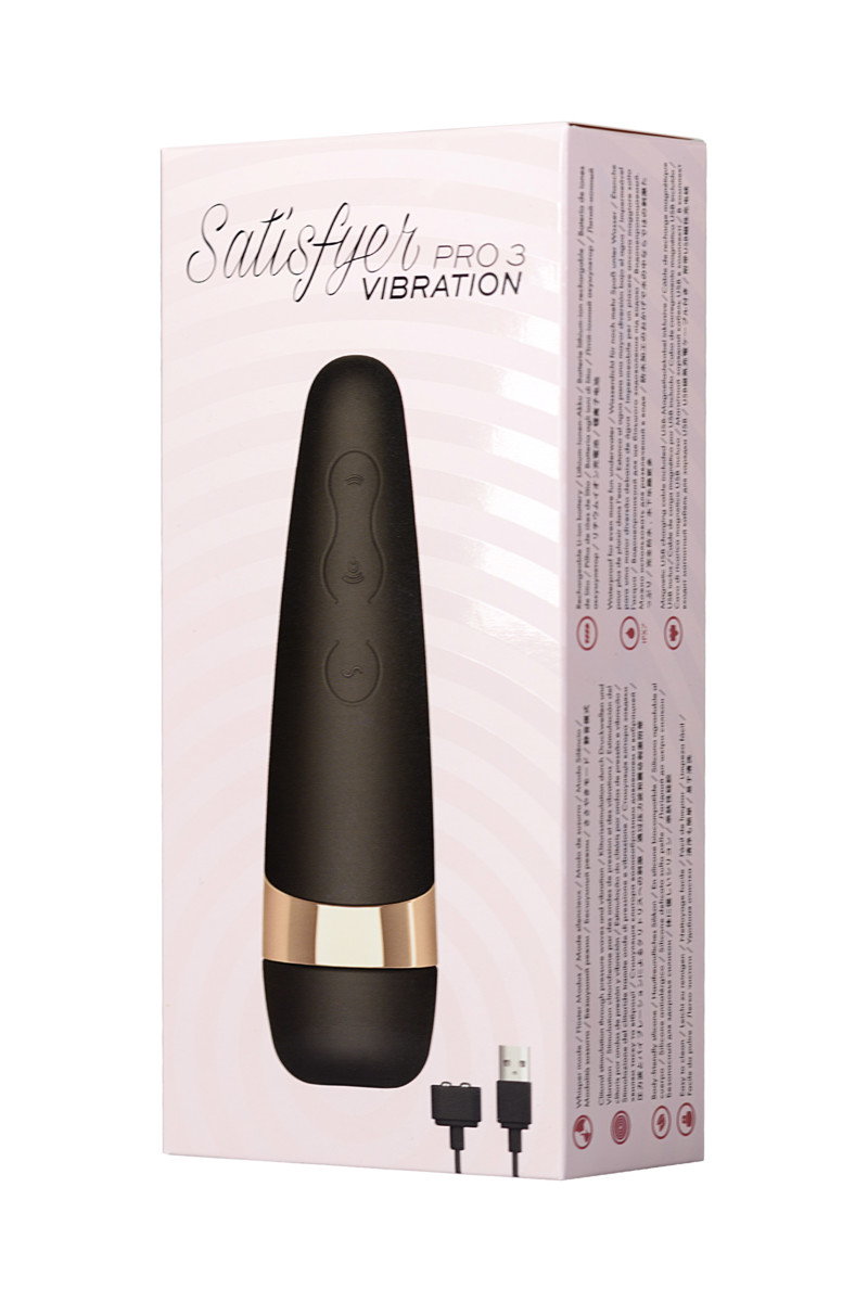 Вакуум-волновой бесконтактный стимулятор клитора Satisfyer PRO 3 Vibration, черный