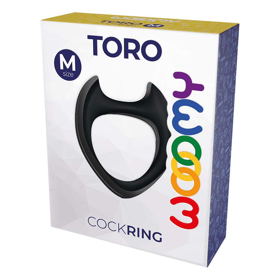 Эрекционное кольцо Wooomy Toro черное, M
