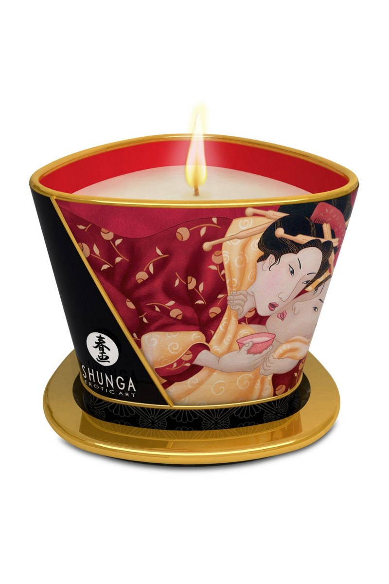 Массажное аромамасло Shunga Romance (клубника и шампанское), 170 мл.
