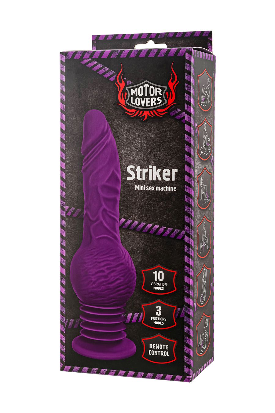 Мини секс-машина Striker с пультом ДУ, фиолетовая