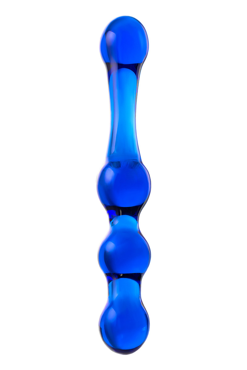 Фаллоимитатор Sexus Glass (стекло), синий, 20 см.