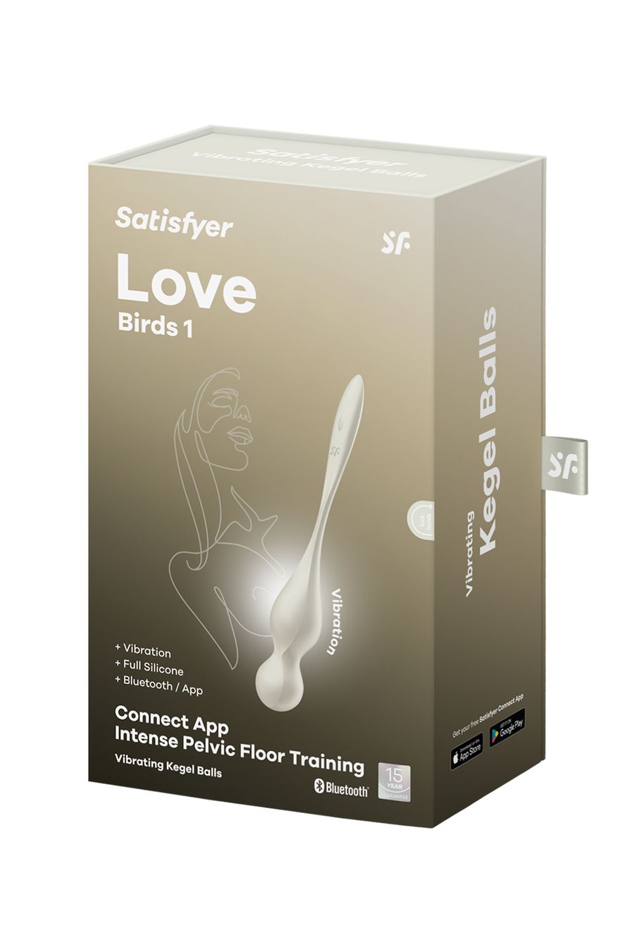 Вагинальные шарики Satisfyer Love Birds 1 с вибрацией, App connect,  белые