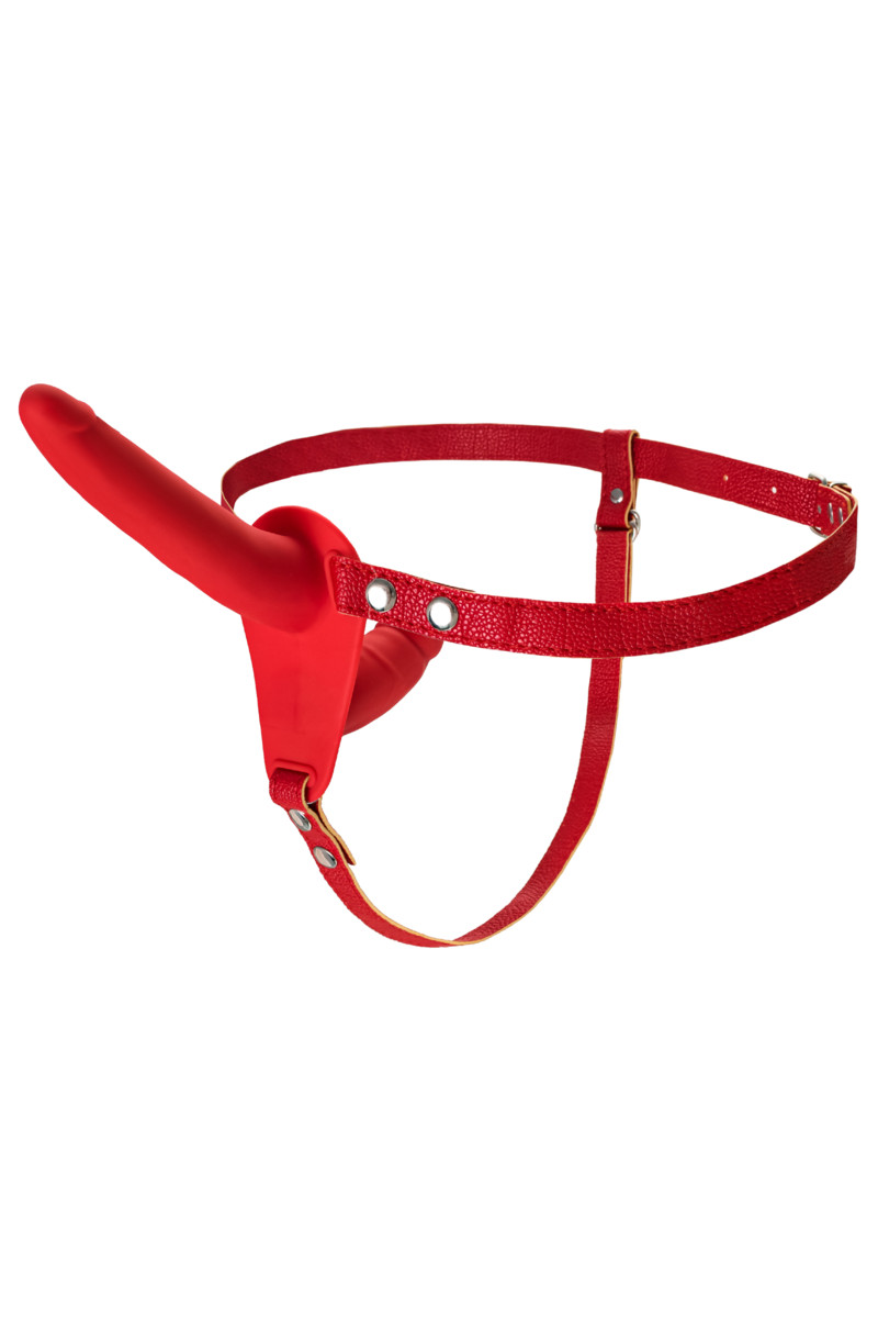 Страпон на креплении Black&Red, красный, 24 см.