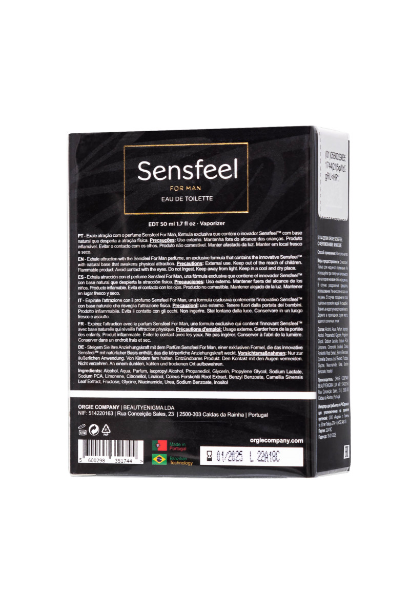 Туалетная вода с феромонами Orgie SENSFEEL, для мужчин, 50 мл.
