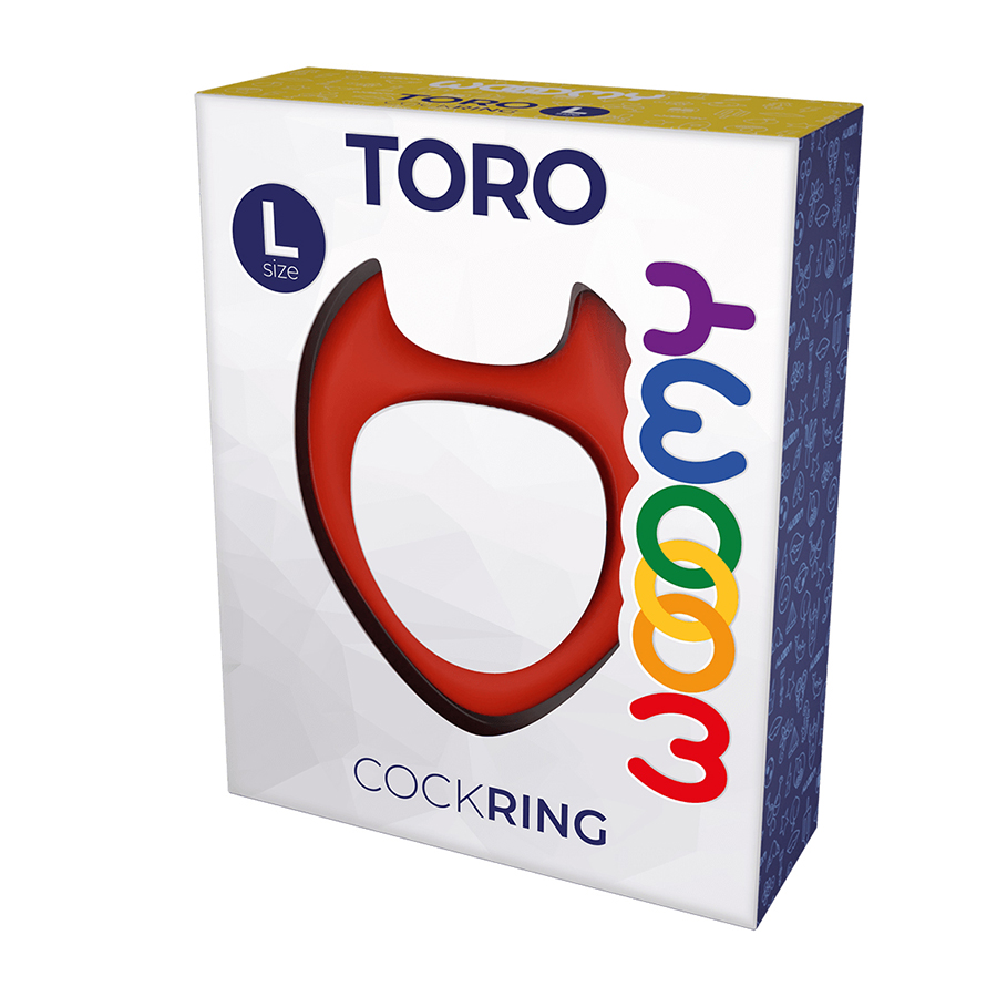 Эрекционное кольцо Wooomy Toro красное, L