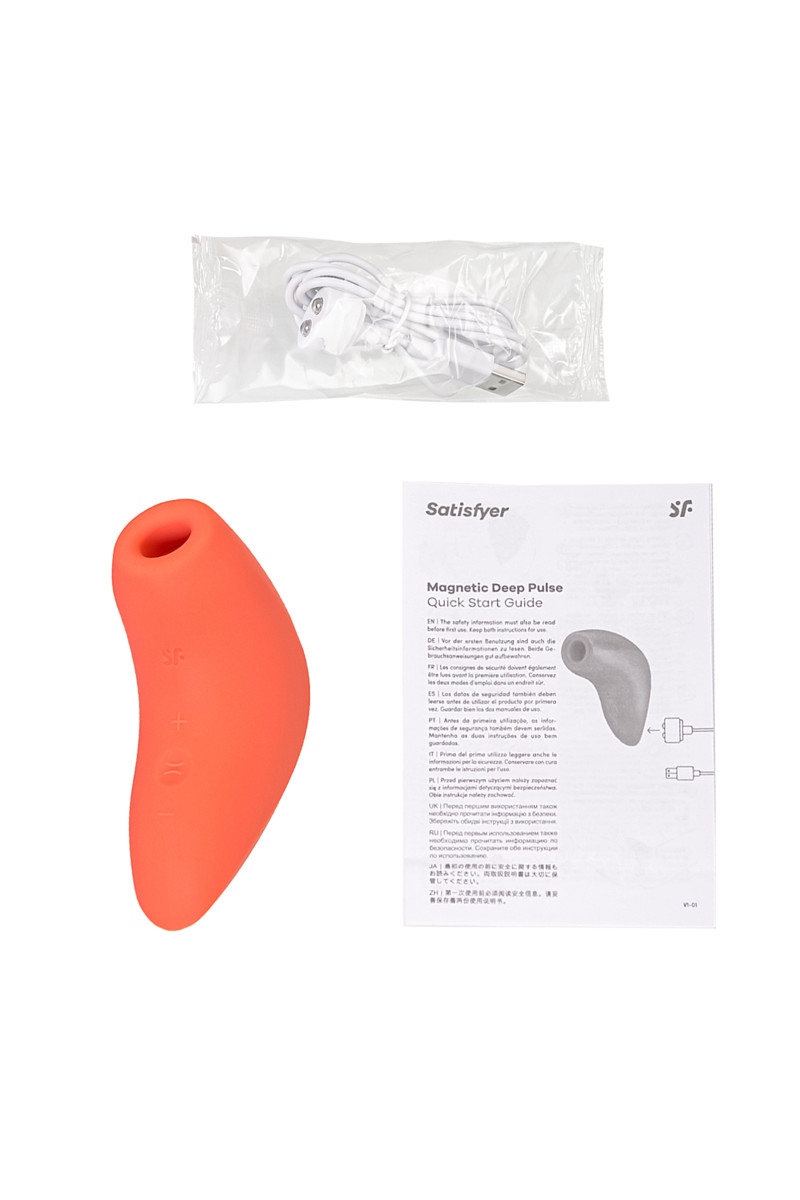 Вакуум-волновой бесконтактный стимулятор клитора Satisfyer Magnetic Deep Pulse, оранжевый