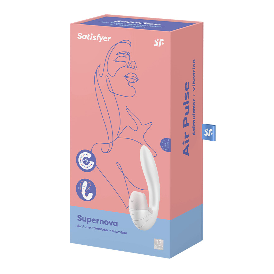 Вибратор Satisfyer Supernova, с вакуум-волновым стимулятором, белый