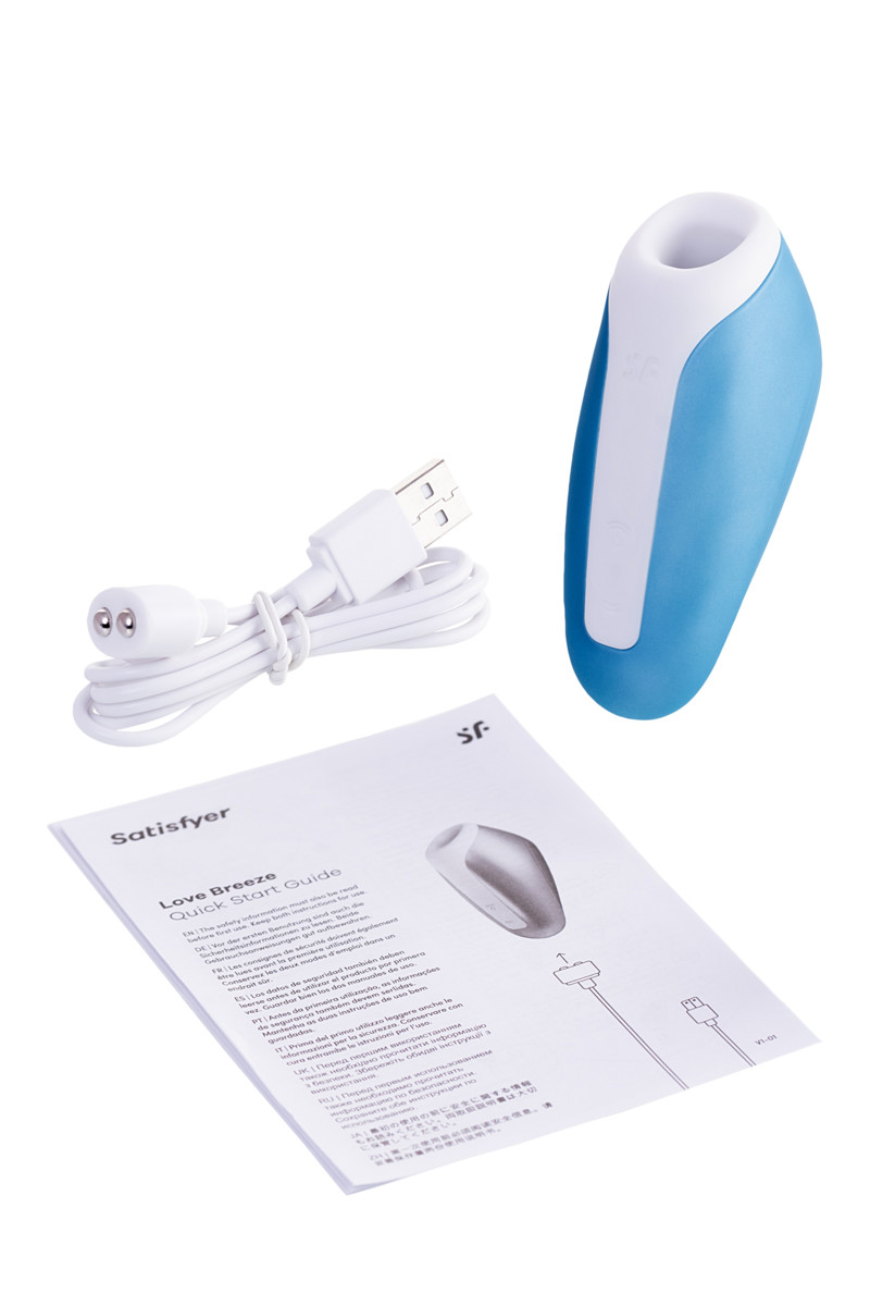 Вакуум-волновой бесконтактный стимулятор клитора Satisfyer Love Breeze, голубой