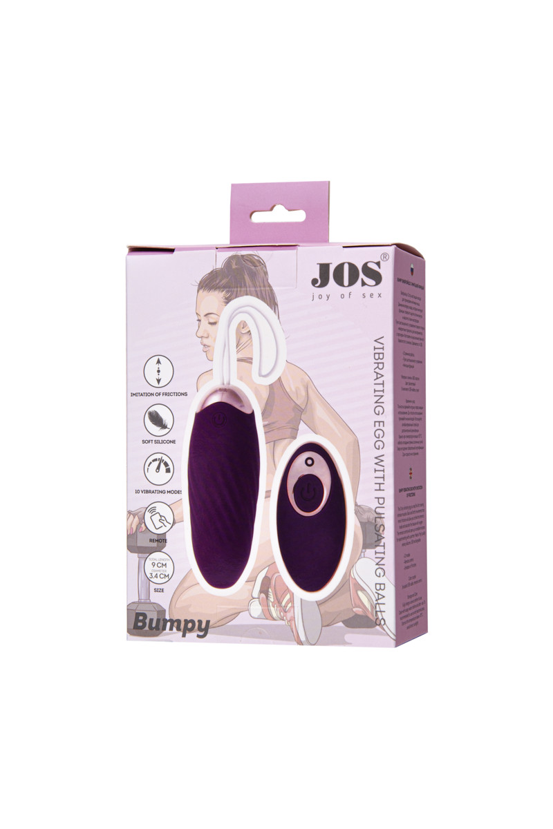 Виброяйцо JOS Bumpy с имитацией фрикций, фиолетовое