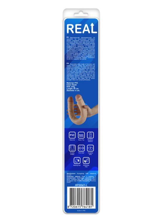 Фаллоимитатор двусторонний REAL, 39 см.